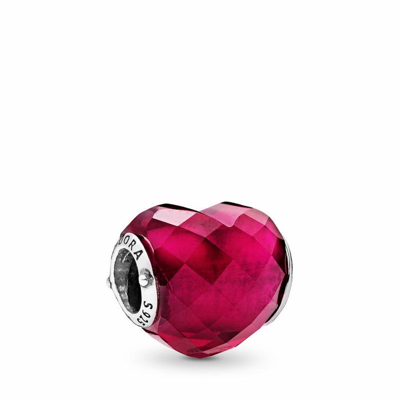Pandora Fuchsia Pink Heart Charm Silver Egypt KU6417983